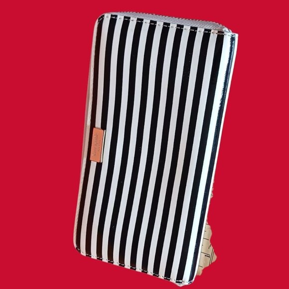 Kate Spade New York Black & White Striped  Wallet With Multiple Card Slots - Picture 4 of 8